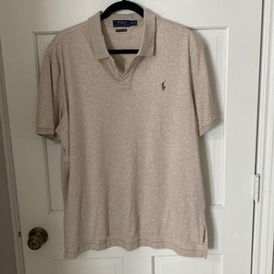 XL Tan Ralph Lauren Pima Soft Touch Polo